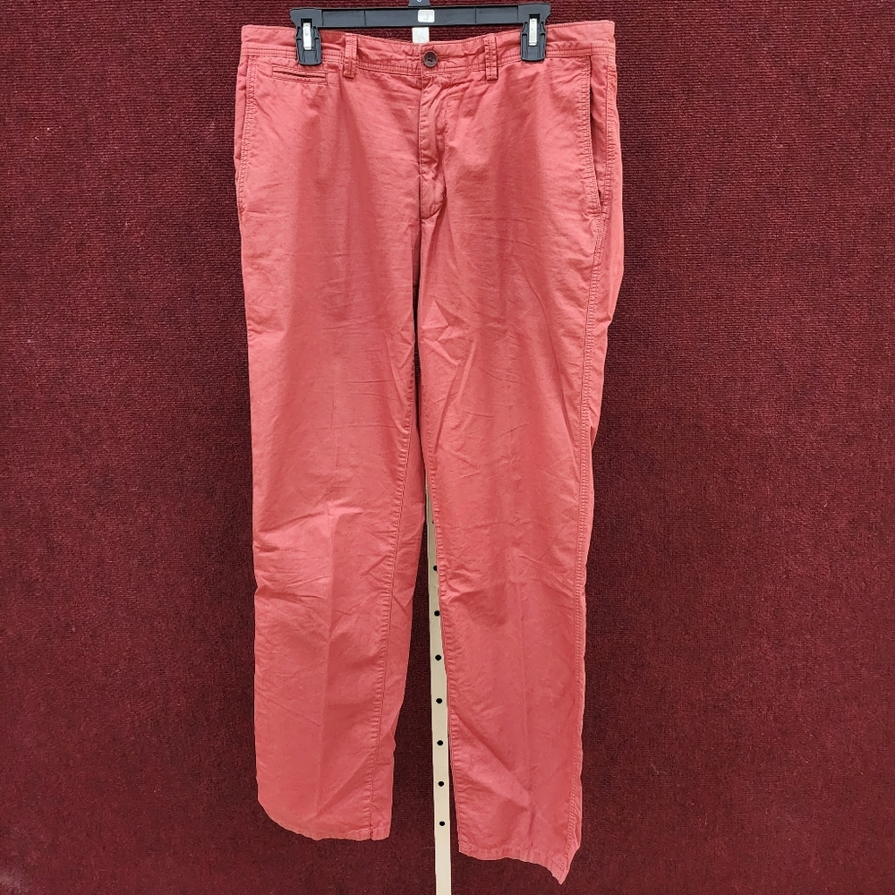 Aiden Summer Chino Pants Mens 34x33 Salmon Pink Casual Lightweight